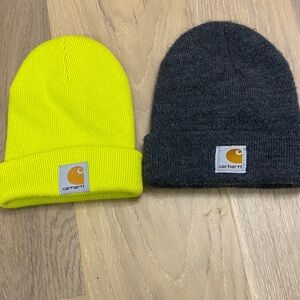 Carhartt Toddler Kids Beanie Duo - Bright Yellow and Charcoal Gray